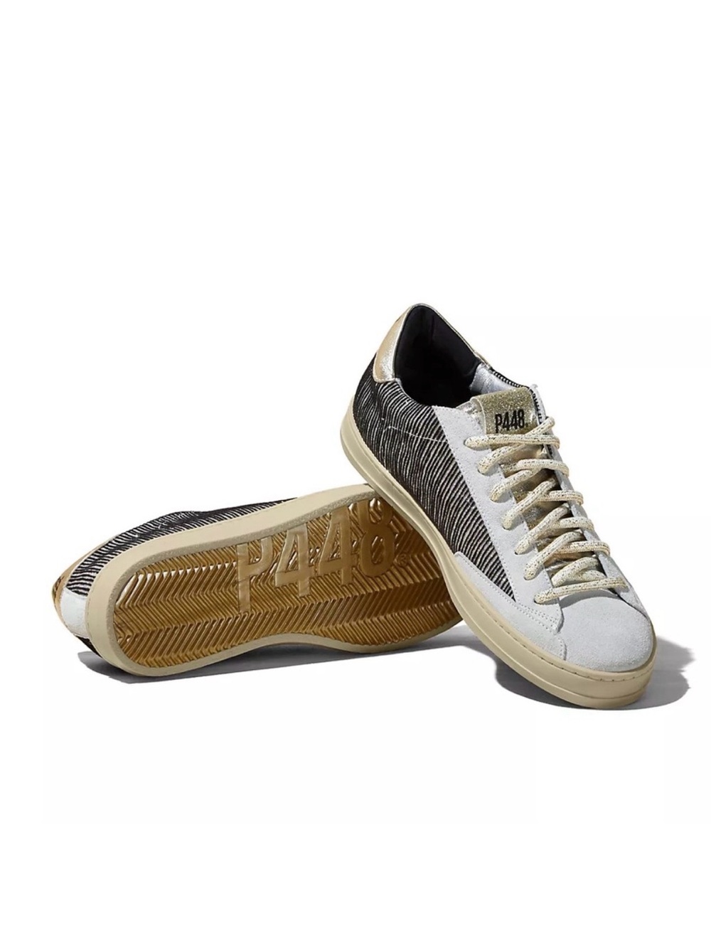 P448 Women’s Low-Top Sneakers in White, Black & Cream size 38